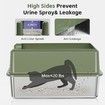 Stainless Steel Cat Litter Box XL Pet Toilet Kitty High Sided Enclosure Metal Pan Tray Potty Easy Clean 20L with Scoop Filter Pedal Green