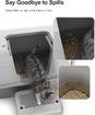 3-in-1 Stainless Steel Cat Litter Box with Lid,Large Enclosed High Side Metal Cat Litter Box with Pedals Suitable for Big Cats Grey