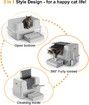 3-in-1 Stainless Steel Cat Litter Box with Lid,Large Enclosed High Side Metal Cat Litter Box with Pedals Suitable for Big Cats Grey