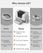 3-in-1 Stainless Steel Cat Litter Box with Lid,Large Enclosed High Side Metal Cat Litter Box with Pedals Suitable for Big Cats Grey