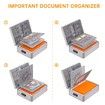 Document Organizer with Lock,Upgraded Heat Insulated Fireproof Waterproof Box 8 Layers File Organizer,Portable Home Travel Safe Storage (Silver)