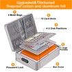 Document Organizer with Lock,Upgraded Heat Insulated Fireproof Waterproof Box 8 Layers File Organizer,Portable Home Travel Safe Storage (Silver)