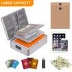 Document Organizer with Lock,Upgraded Heat Insulated Fireproof Waterproof Box 8 Layers File Organizer,Portable Home Travel Safe Storage (Silver)