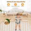 8 Panel Wooden Baby Playpen Large Size Baby Playard for Babies and Toddlers with Safety Gate