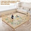 8 Panel Wooden Baby Playpen Large Size Baby Playard for Babies and Toddlers with Safety Gate