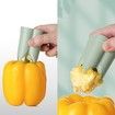 Pepper Seed Corer Remover, 2 in 1 Bell Pepper Cutter Pepper Porer Seed Remover Tool for Vegetables Kitchen Gadget