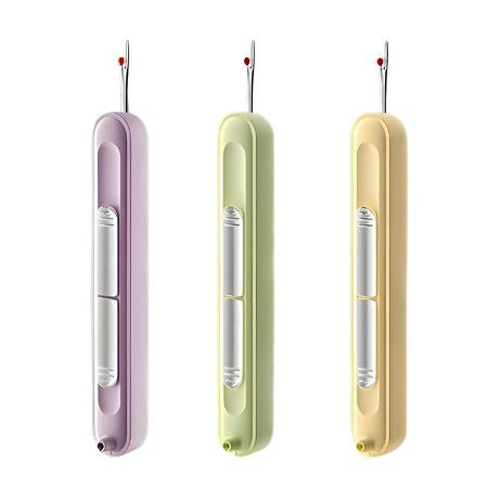 2 in 1 Automatic Needle Threaders Seam Ripper,Quilting Supplies Sewing Kit,Quick Sewing Machine Loop Needle Threaders,3 Pack