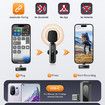 Wireless Lavalier Microphone for Android,iPhone 15/16 with Noise Cancelling,Lapel Podcast Microphone for Tiktok Content Creator Video Recording