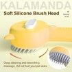 Cat Steam Brush for Shedding, 3 in 1 Steamy Cat Brush with Handle, Rubber Pet Misting Brush with Release Button (Yellow)