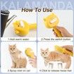 Cat Steam Brush for Shedding, 3 in 1 Steamy Cat Brush with Handle, Rubber Pet Misting Brush with Release Button (Yellow)
