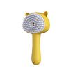 Cat Steam Brush for Shedding, 3 in 1 Steamy Cat Brush with Handle, Rubber Pet Misting Brush with Release Button (Yellow)