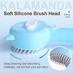 Cat Steam Brush for Shedding, 3 in 1 Steamy Cat Brush with Handle, Rubber Pet Misting Brush with Release Button (Blue)