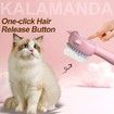 Cat Steam Brush for Shedding, 3 in 1 Steamy Cat Brush with Handle, Rubber Pet Misting Brush with Release Button (Pink)
