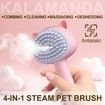 Cat Steam Brush for Shedding, 3 in 1 Steamy Cat Brush with Handle, Rubber Pet Misting Brush with Release Button (Pink)