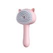 Cat Steam Brush for Shedding, 3 in 1 Steamy Cat Brush with Handle, Rubber Pet Misting Brush with Release Button (Pink)