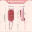 Pet Steam Brush Comb hair, Bath and Massage, Silicone Anti-Static Steamy Dog Brush, Pet Grooming Brush 1 Pack (Pink)