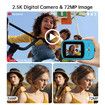 Digital Camera 72MP 2.5K Compact Point and Shoot Camera,16X Zoom Auto Focus,Vintage Camera with 32GB Card,Ideal Retro Camera Gift,Blue