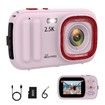 Digital Camera 72MP 2.5K Compact Point and Shoot Camera,16X Zoom Auto Focus,Vintage Camera with 32GB Card,Ideal Retro Camera Gift,Pink