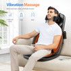 Full Body Massage Cushion Shiatsu Back Neck Massager Chair Pad Massaging Seat Kneading Rolling Heat Vibration with Remote Pillow Homasa