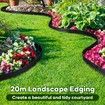 Garden Bed Edging Lawn 20mx15cm Border Landscape Edge Flexible DIY Fence Barrier Path Driveway Plant Grass Flower Support Plastic Roll Kit
