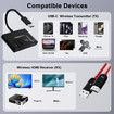 USB C Wireless HDMI Transmitter and Receiver,Casting Device Plug & Play Portable Extender,Streaming Video Audio from Laptop PC Smartphone to TV-Black
