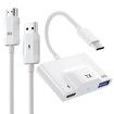 USB C Wireless HDMI Transmitter and Receiver,Casting Device Plug & Play Portable Extender,Streaming Video Audio from Laptop PC Smartphone to TV-White