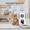 Automatic Cat Feeders for Two Cats,Pet Feeder for Cats and Dogs Timed Feeder Dry Food Dispenser-White