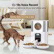 Automatic Cat Feeders for Two Cats,Pet Feeder for Cats and Dogs Timed Feeder Dry Food Dispenser-White