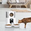 Automatic Cat Feeders for Two Cats,Pet Feeder for Cats and Dogs Timed Feeder Dry Food Dispenser-White