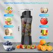 Rechargeable Portable Blender for Shakes and Smoothies,22OZ Mini Personal Blender with 6 Blades,Strong Cutting Bender Bottle Electric Cup,Black