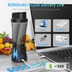 Rechargeable Portable Blender for Shakes and Smoothies,22OZ Mini Personal Blender with 6 Blades,Strong Cutting Bender Bottle Electric Cup,Black