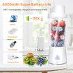 Rechargeable Portable Blender for Shakes and Smoothies,22OZ Mini Personal Blender with 6 Blades,Strong Cutting Bender Bottle Electric Cup,White