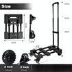 Folding Hand Truck, 100kgs Heavy Duty Luggage Cart, Utility Dolly Platform Cart with 6 Wheels & 2 Elastic Ropes for Luggage,Shopping, Office Use,Black