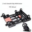 Folding Hand Truck, 100kgs Heavy Duty Luggage Cart, Utility Dolly Platform Cart with 6 Wheels & 2 Elastic Ropes for Luggage,Shopping, Office Use,Black
