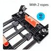 Folding Hand Truck, 100kgs Heavy Duty Luggage Cart, Utility Dolly Platform Cart with 6 Wheels & 2 Elastic Ropes for Luggage,Shopping, Office Use,Black