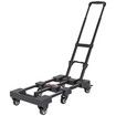 Folding Hand Truck, 100kgs Heavy Duty Luggage Cart, Utility Dolly Platform Cart with 6 Wheels & 2 Elastic Ropes for Luggage,Shopping, Office Use,Black