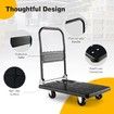 Folding Cart Dolly,Moving Platform Hand Truck 360° Swivel Wheels,Spacious & Non-Slip Loading Area,Rolling Flatbed Cart for Loading & Storage, 200kgs