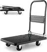 Folding Cart Dolly,Moving Platform Hand Truck 360° Swivel Wheels,Spacious & Non-Slip Loading Area,Rolling Flatbed Cart for Loading & Storage, 200kgs