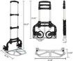 Professional Heavy-Duty 70kgs Capacity Aluminum Folding Hand Truck/Luggage Cart With Adjustable Handle, Folding Away Wheels, And Bungee Cord