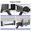 Metal PS5 Stand Horizontal,Under Desk Storage kit for PS5/PS5 Slim Consol,with Controller,Earphone Dock,PS5/PS5 Slim Extensible Accessories