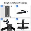 Glass Floating Shelves,TV Wall Mount with Shelf for DVD Player/PS4/Cable Boxes/Game Consoles/Sky Box/TV Accessories,2 Tiers Shelves