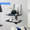 Glass Floating Shelves,TV Wall Mount with Shelf for DVD Player/PS4/Cable Boxes/Game Consoles/Sky Box/TV Accessories,2 Tiers Shelves
