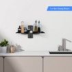 Glass Floating Shelf,1 Tier Media Shelf for TV Accessories,Flat Black Wall Mount Bracket,17.6lbs/8kg Weight Capacity,Backless