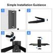 Glass Floating Shelf,1 Tier Media Shelf for TV Accessories,Flat Black Wall Mount Bracket,17.6lbs/8kg Weight Capacity,Backless