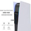 5 Port USB Hub for PS5,High-Speed Expansion Hub Charger Splitter Adapter with 4 USB + 1 USB Charging Port + 1 Type C Port Black (Not for PS5 Slim/PS5 Pro)