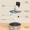Stainless Steel Pet Wireless Water Fountain 3.2L 3-Modes Pet Drinking Dispenser Sensoring Fountain with Dual Water Outlet