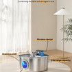 Stainless Steel Pet Wireless Water Fountain 3.2L 3-Modes Pet Drinking Dispenser Sensoring Fountain with Dual Water Outlet