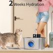 Stainless Steel Pet Water Fountain Battery Operated,3.2L Automatic Water Dispenser With Quiet Pump for Cats,Dogs,Multiple Pets