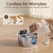 Stainless Steel Wireless Cat Water Fountain 3.2L 3-Modes Pet Drinking Fountain Indoor Cordless Motion Sensor Fountain with Rechargeable Battery Operated