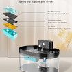 Wireless Cat Water Fountain with Battery Operated 2.2L Automatic Cat Water Dispenser Rechargeable Drinking Fountain for Cats Indoor with Motion Sensor